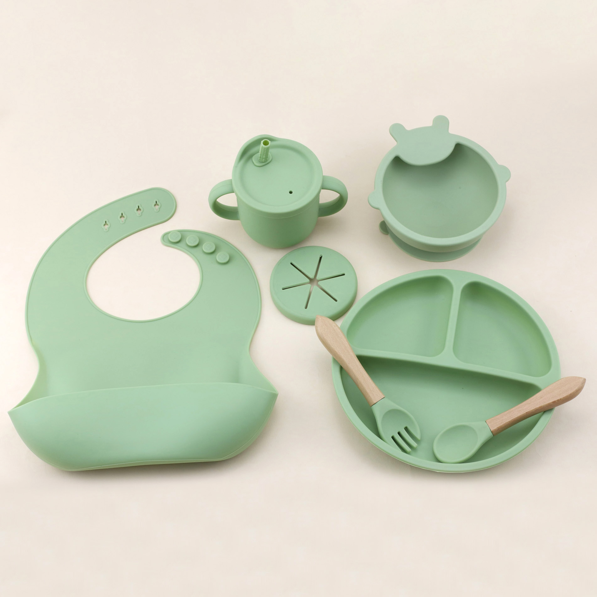 Silicone Suction Bowl - 7 adet silikon sofra seti, bebek