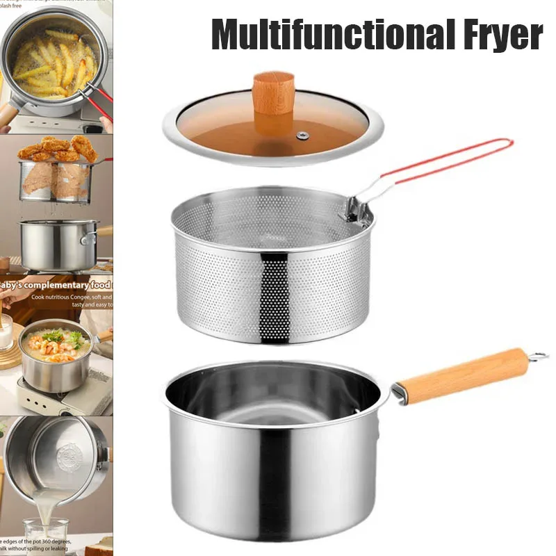 Baby Food Strainer - Kevgirli ve Kapaklı Derin Kızartma Tenceresi