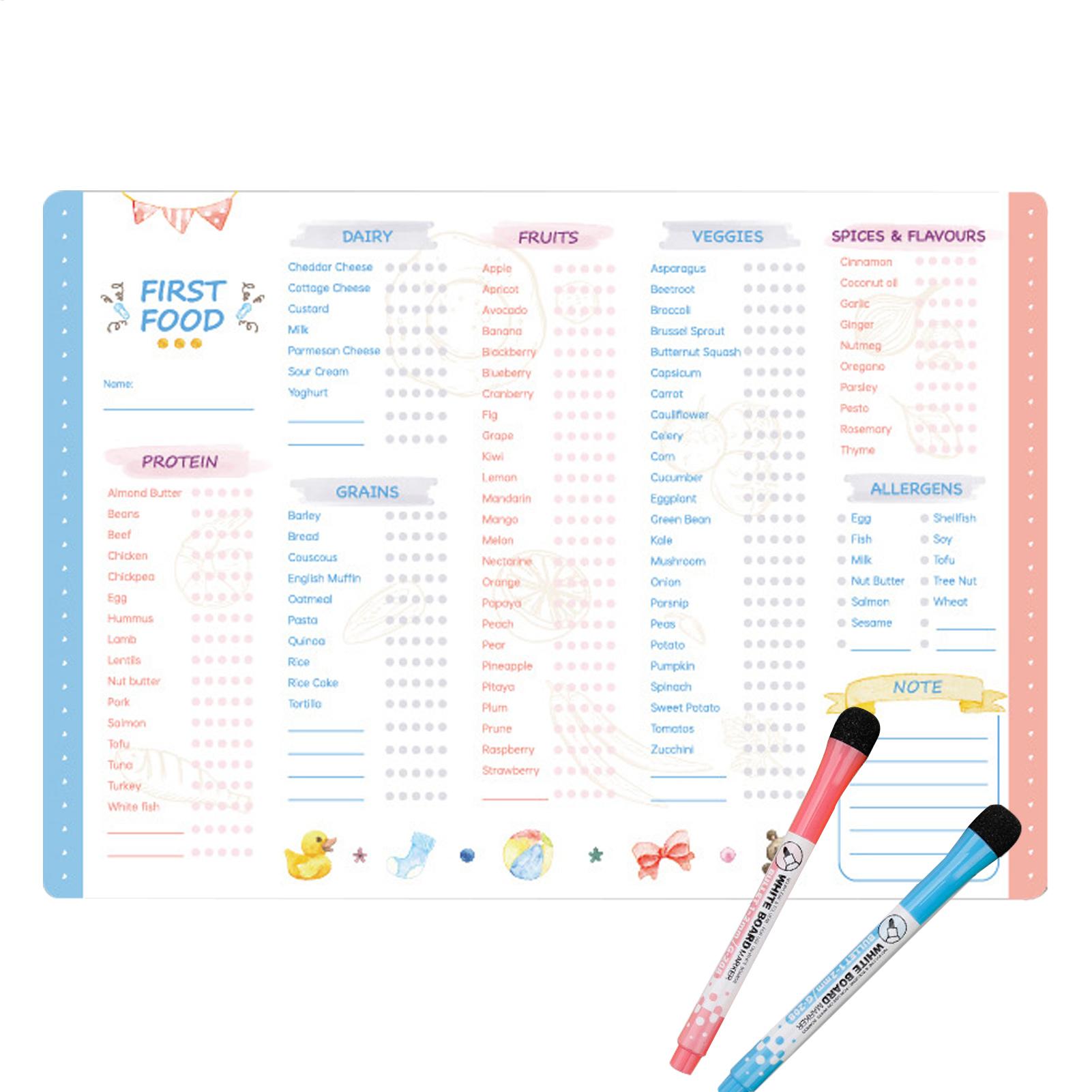 Baby Food Tracker - İlk Gıdalar Tablosu Manyetik Bebek İlk