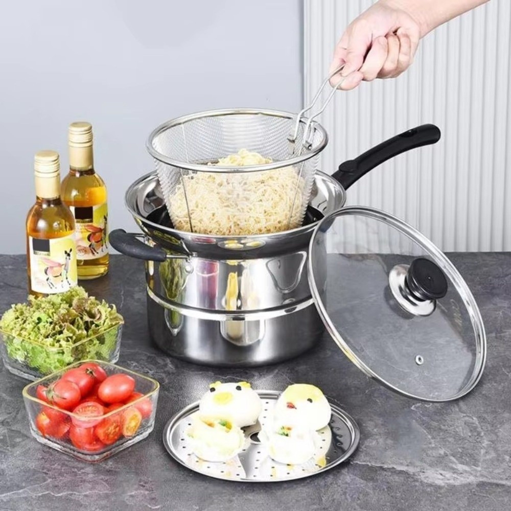Baby Food Strainer - 4 adet Paslanmaz Çelik Fritöz Tencere