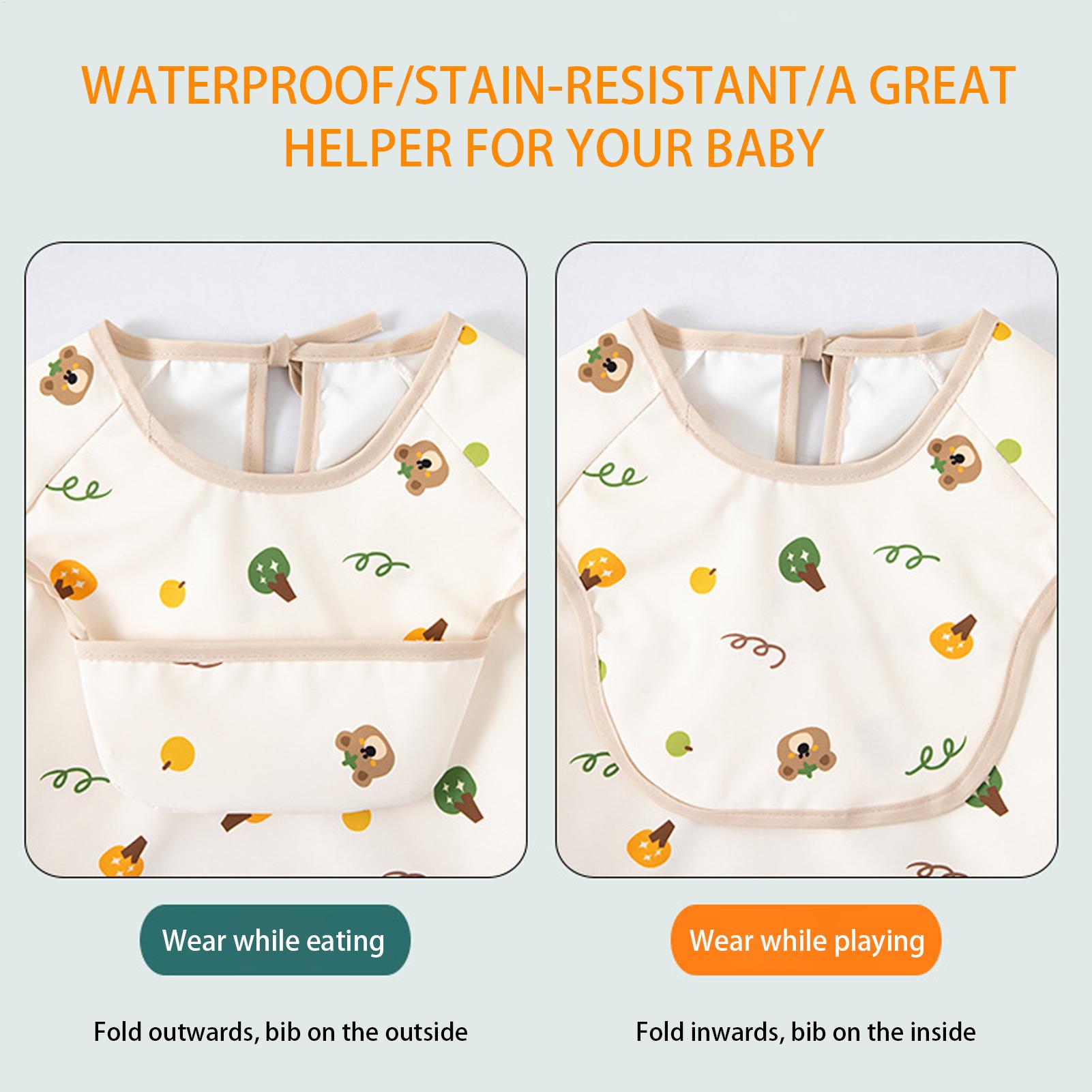 Baby Food Restaurant - Çocuk Önlüğü Yumuşak Ayarlanabilir Büyük Cepli