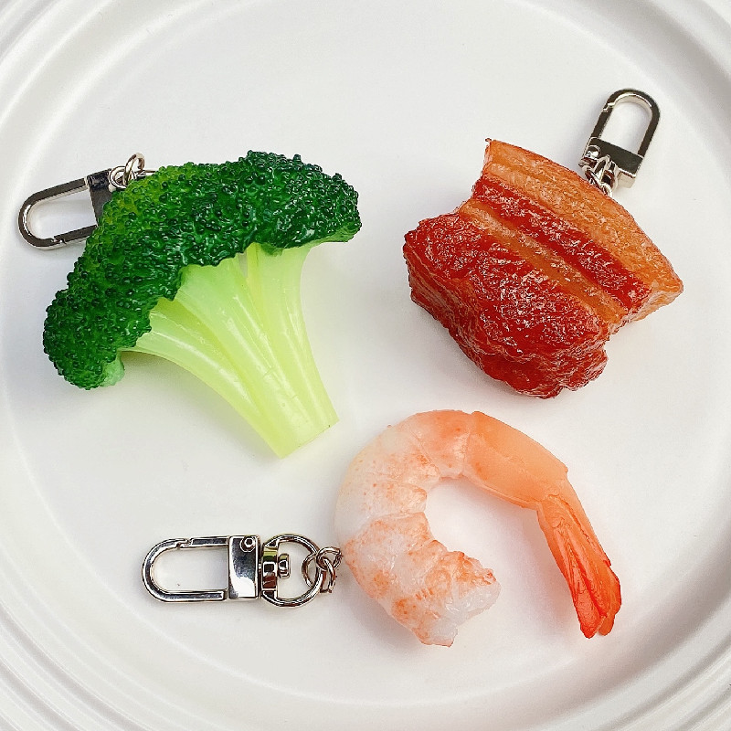 Baby Food Shrimp - Simülasyon Gıda Anahtarlık Kızarmış Domuz Eti